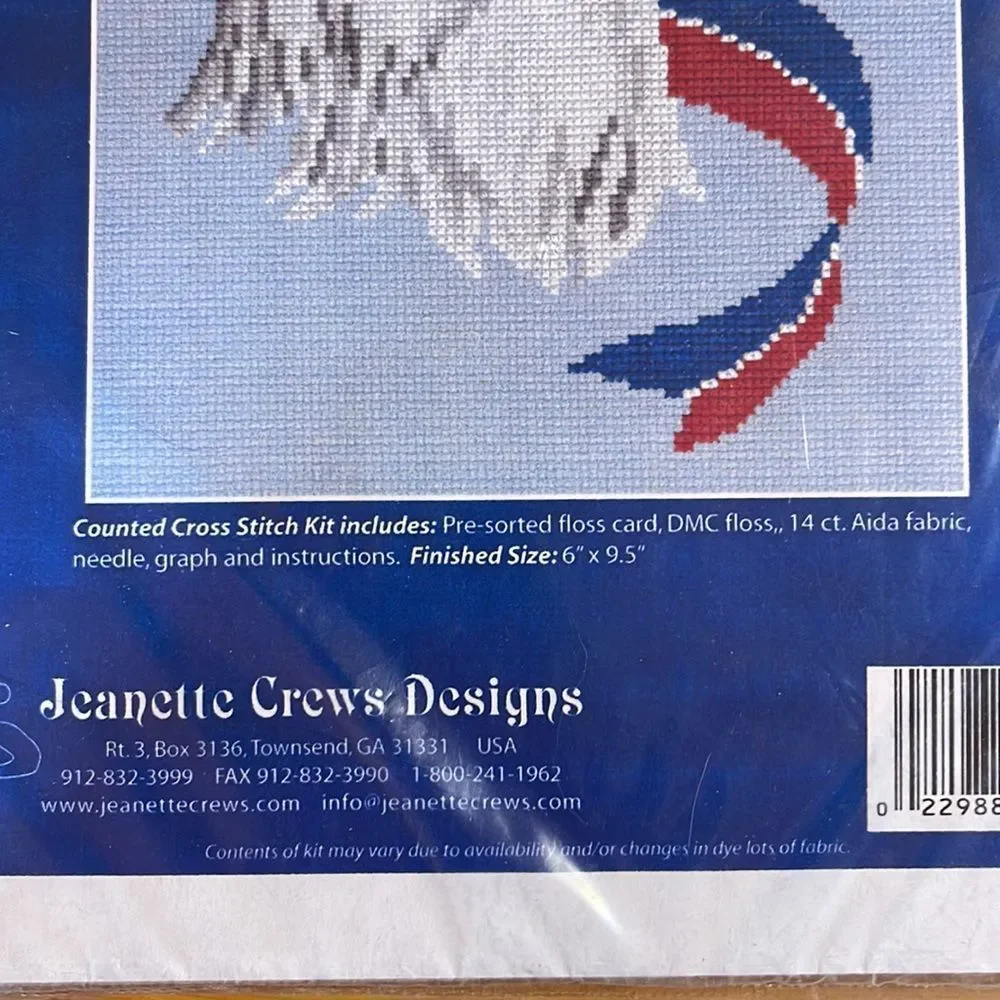 Counted Cross Stitch Jeanette Crews American Bald Eagle New Unopened